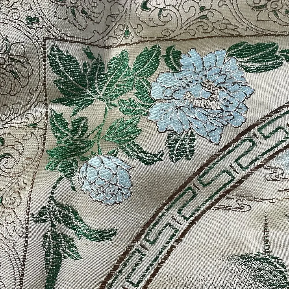 Vintage Brocaded Flowers Oriental Pillow Case with Tassels Asian Sham Cover READ